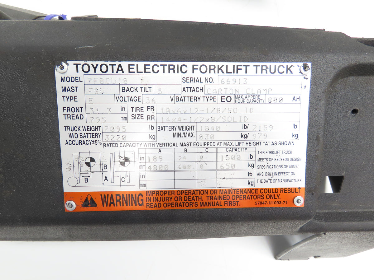 Meidensha 14310-11440-71-A Forklift Motor 36/48V 7.4/10.4kW Output Off 7FBCU18