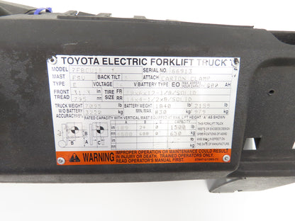 Toyota 65520-U2201-71 Forklift Hydraulic Mast Tilt Cylinder Removed From 7FBCU18