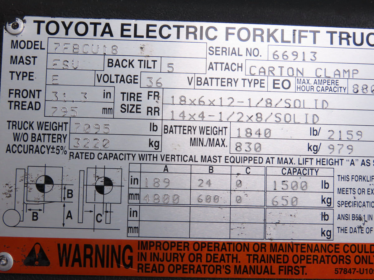 Toyota 43610-U1160-71 Forklift Hydraulic Swing Lock Cylinder From 7FBCU18