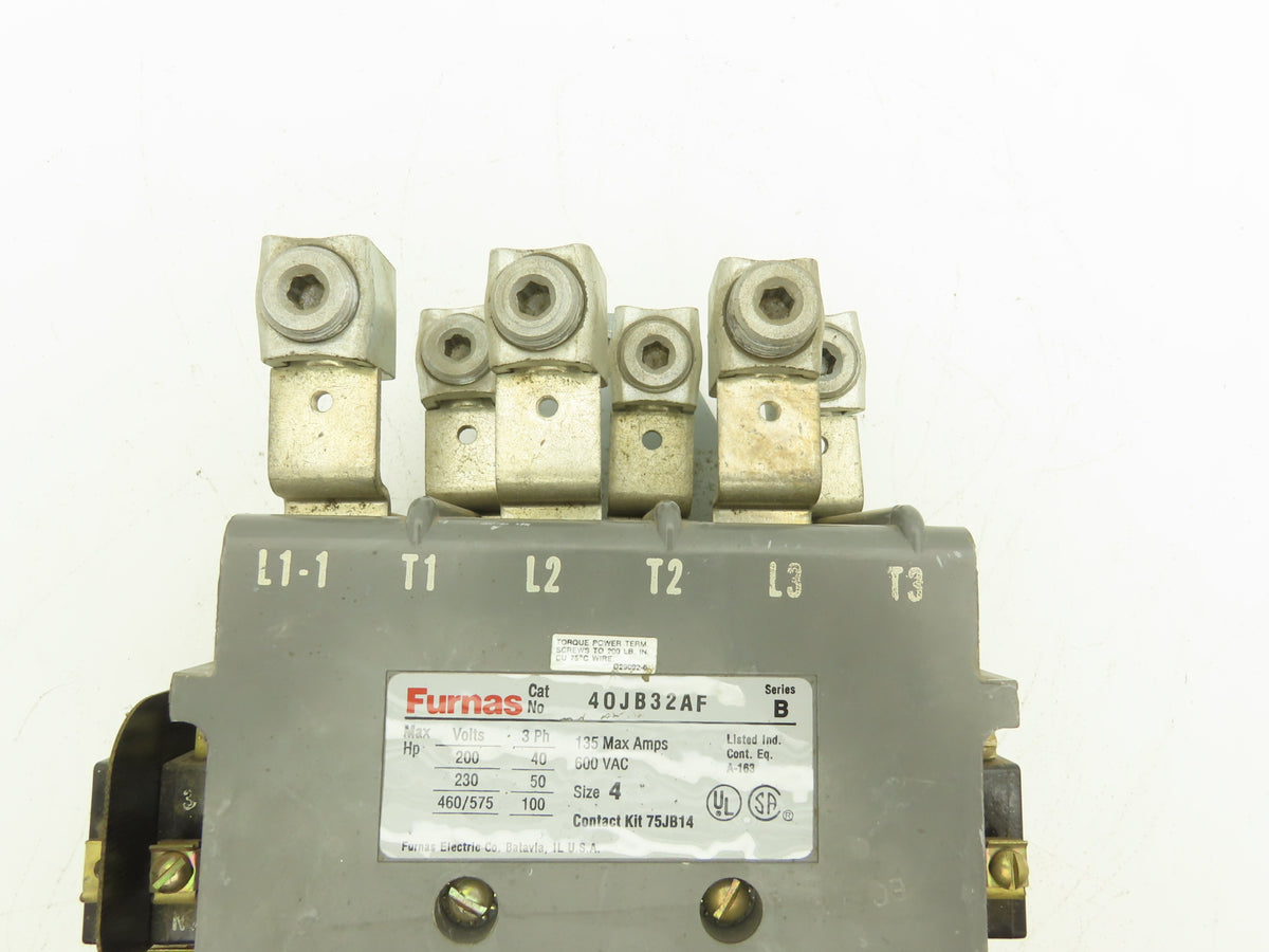 Furnas 40JB32AF Motor Starter 135A 200/230VAC/575VAC 3ph 40/50/100Hp NEMA 4