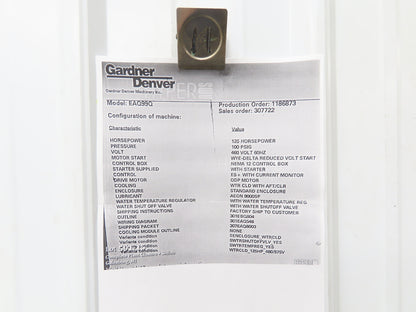 Gardner Denver EAQ99Q Rotary Screw Air Compressor Air End 125Hp 100psi 	89352Hrs