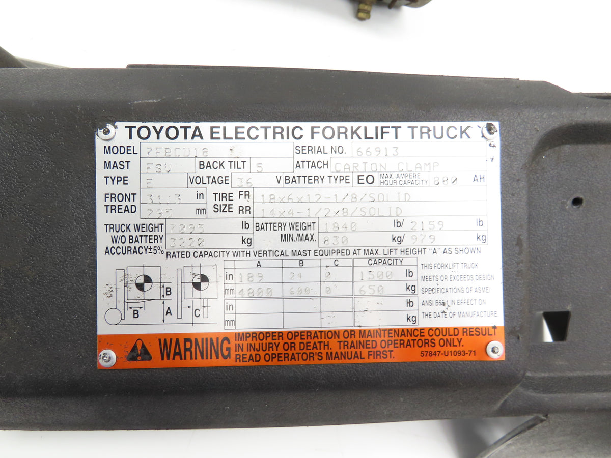Toyota 14510-13300-71 Forklift Power Steering Pump Motor Off Toyota 7FBCU18