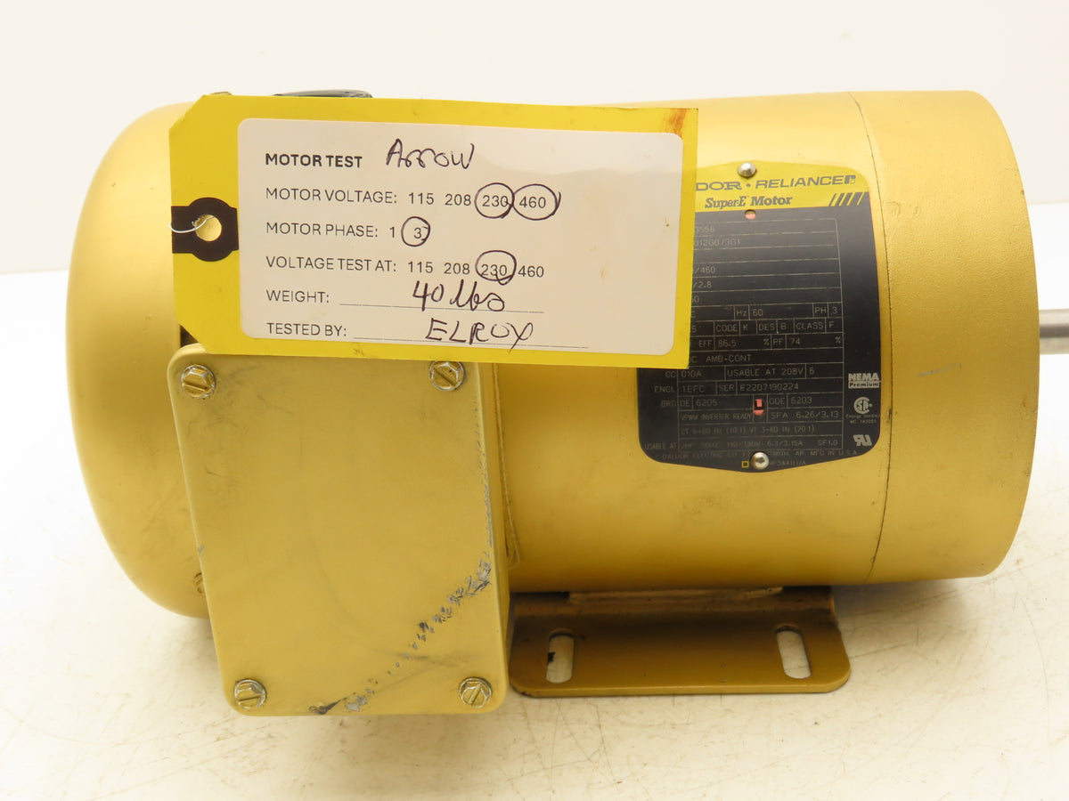 Baldor CEM3558 Super-E AC Motor 2Hp 1760rpm 230/460V 3PH 56C TEFC