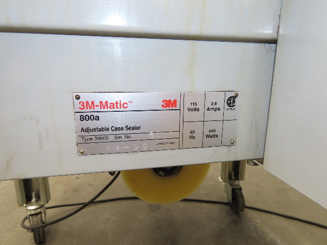 3M-Matic 800A Carton Sealer Adjustable Case Sealing System 115V Top Bottom Taper