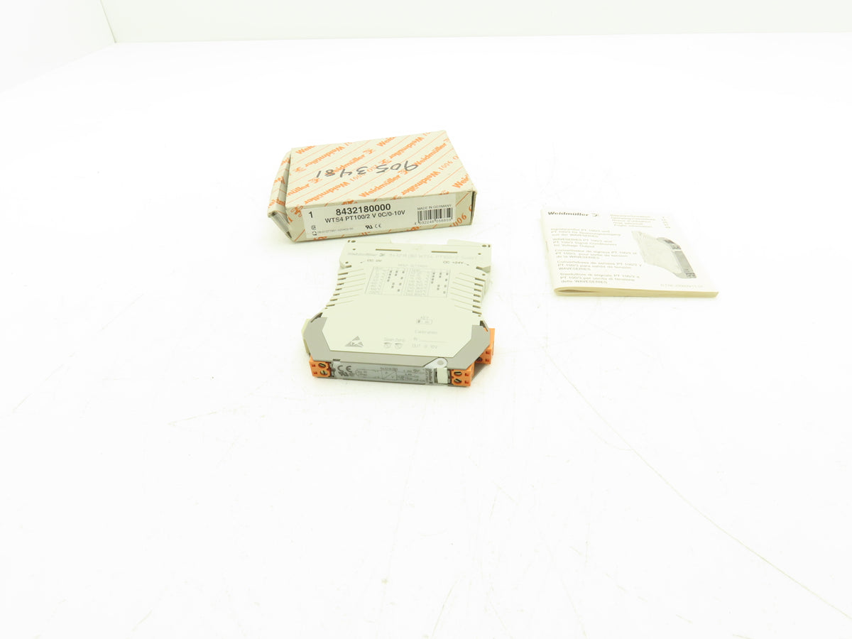 Weidmuller 843218 WAVESERIES WTS4 PT100/2 Select V Temperature Converter 0-10V