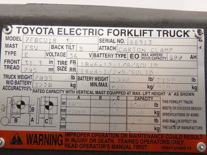 Toyota 53213-23321-71 Forklift Dash Plastic Shroud Cover Removed From 7FBCU18