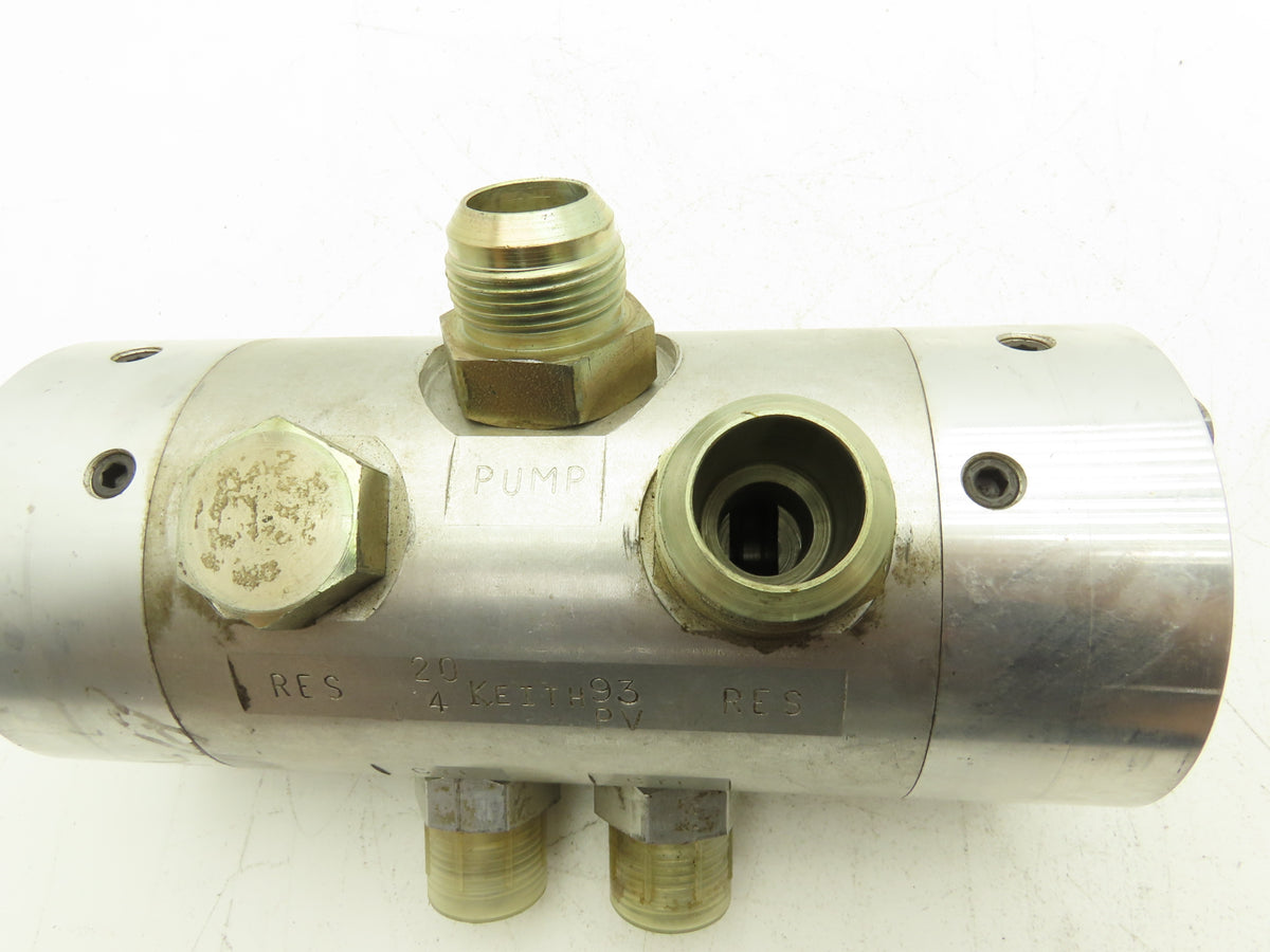 Keith Hydraulic Walking Floor Switching Valve 5/8" Shaft 9"x 4" Body Five Ports