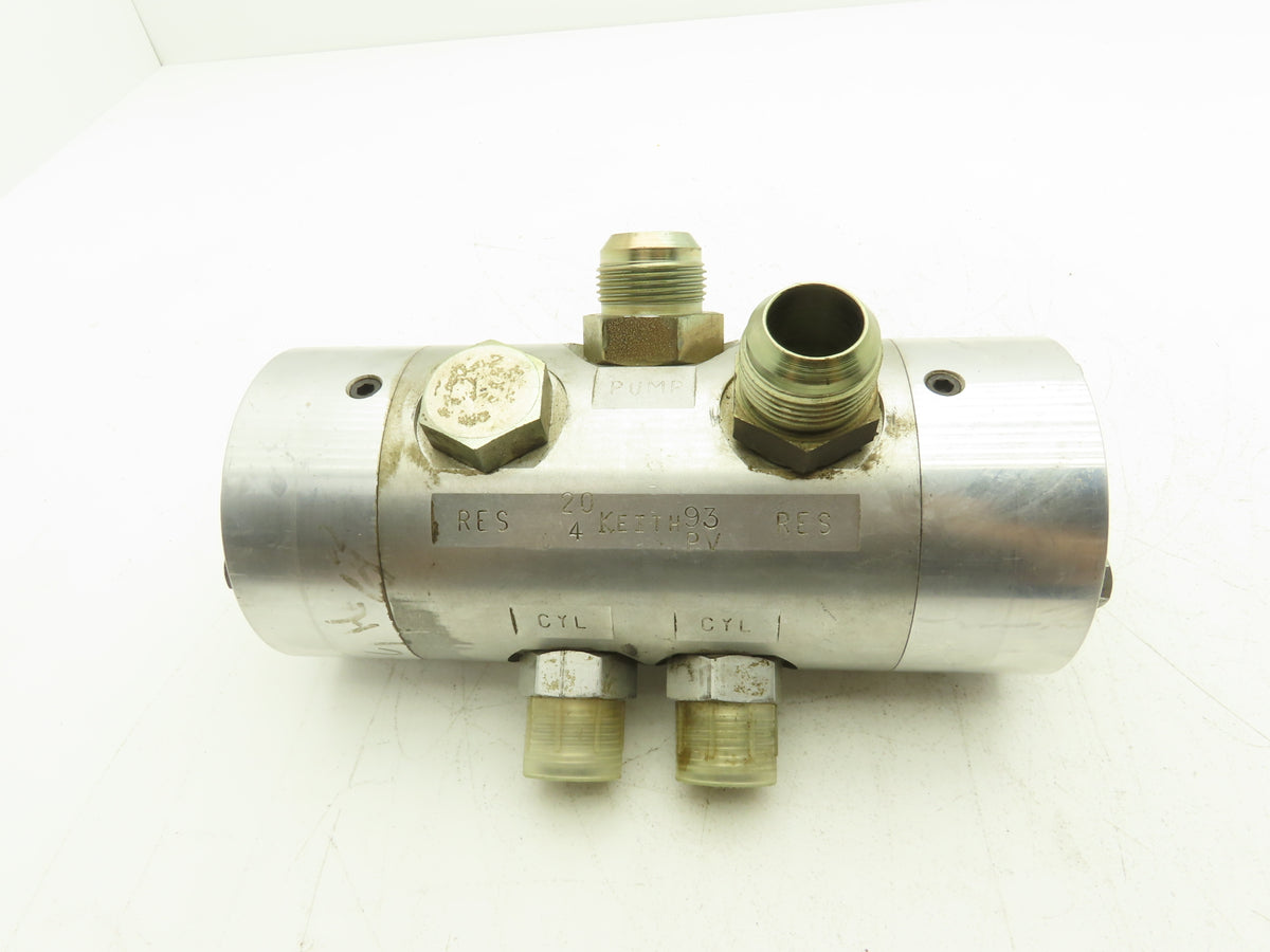 Keith Hydraulic Walking Floor Switching Valve 5/8" Shaft 9"x 4" Body Five Ports