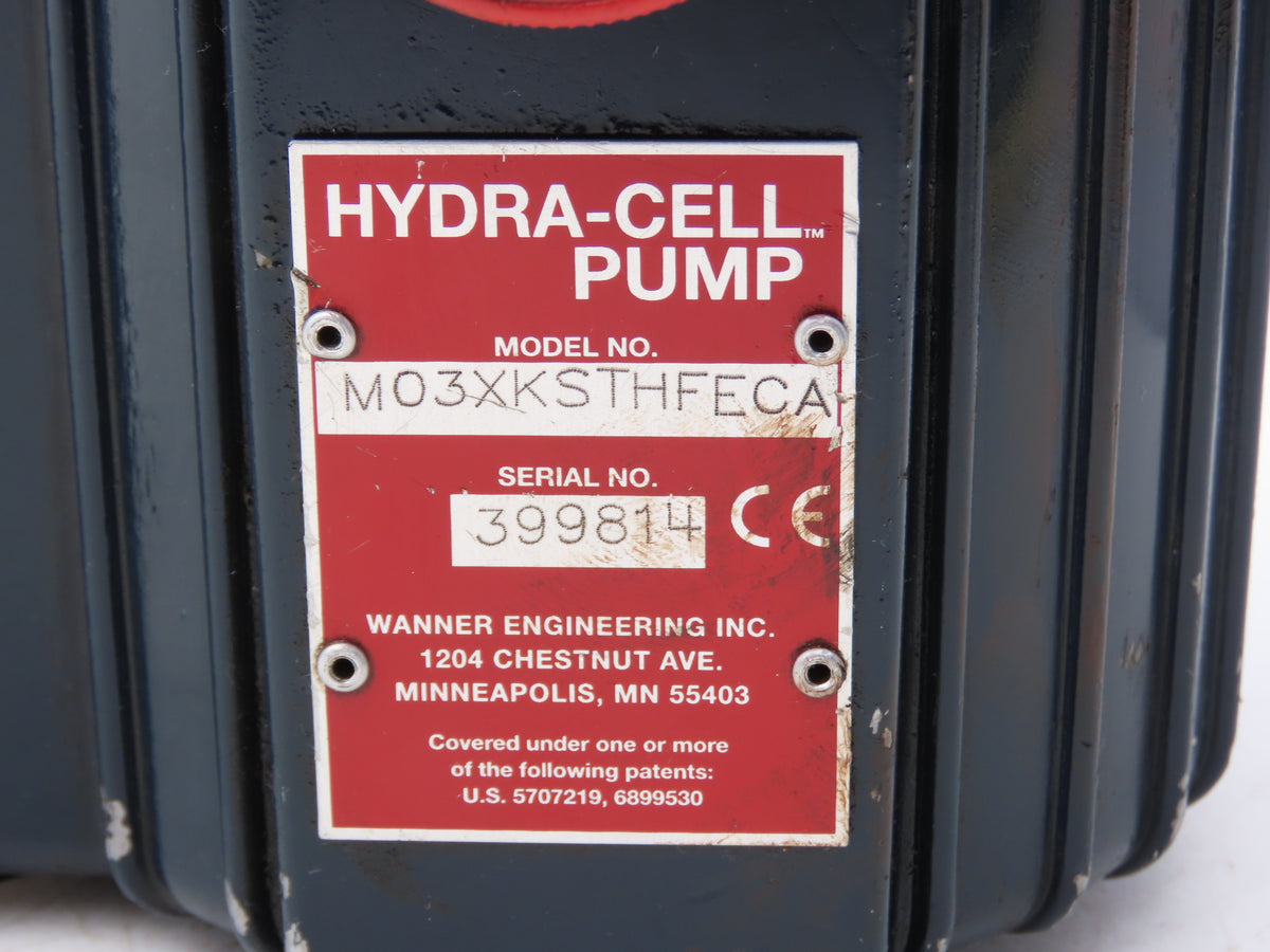 Wanner Hydra-Cell M03XKSTHFECA Stainless Diaphragm Pump 3GPM 1000 PSI 56C