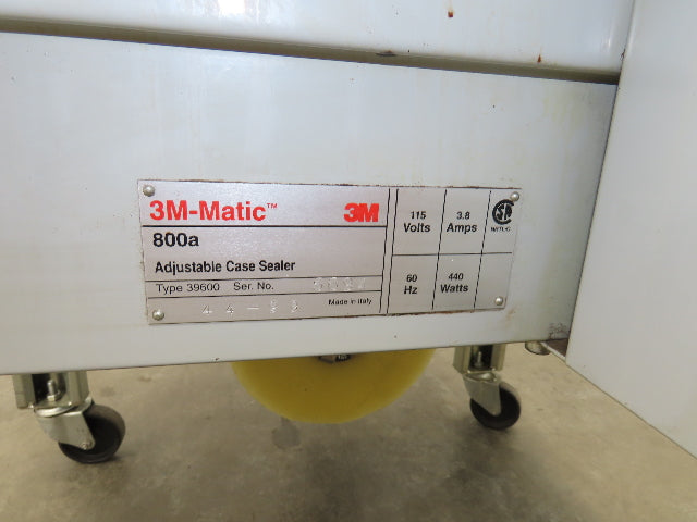 3M Matic 800A Carton Sealer Adjustable Case Taper Sealing System 115V Top Bottom