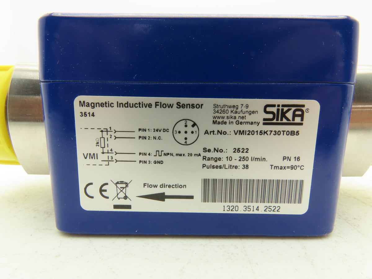SIKA VMI2015K730T0B5 induQ Magnetic Inductive Flow Sensor 10-250 l/min 24VDC