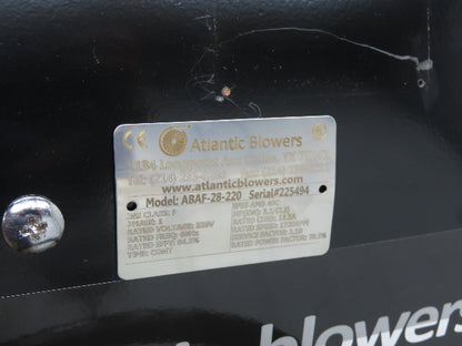 Atlantic ABAF-28-220 Tube Axial Blower Fan 28" 11654CFM 3.2Hp 220V 1PH Explosion