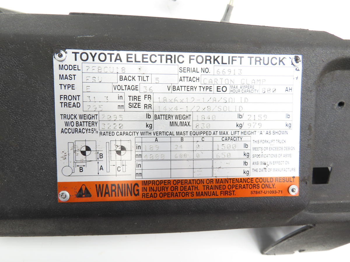 Toyota 67630-U2160-71 Hydraulic 4-Spool Forklift Mast Control Valve Off 7FBCU18
