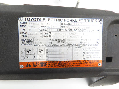 Toyota 67630-U2160-71 Hydraulic 4-Spool Forklift Mast Control Valve Off 7FBCU18
