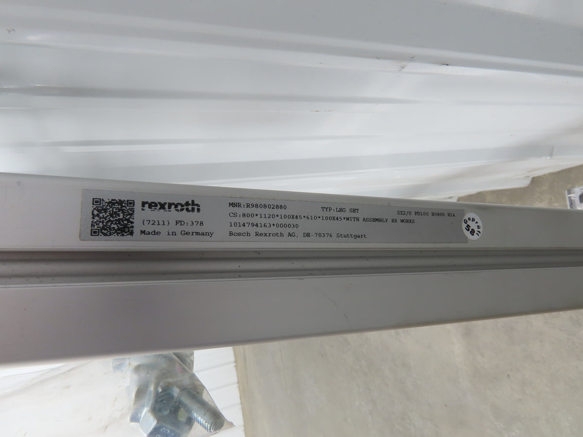 Rexroth CS: 800-1120-100X45-610-100X45 Belt Conveyor Leg 800mm W 44"H  Lot of 4