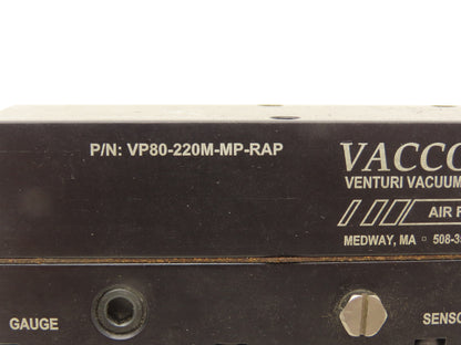 Vaccon VP80-220M-MP-RAP Venturi Vacuum Pump w ST Series Silencer 677 MBAR