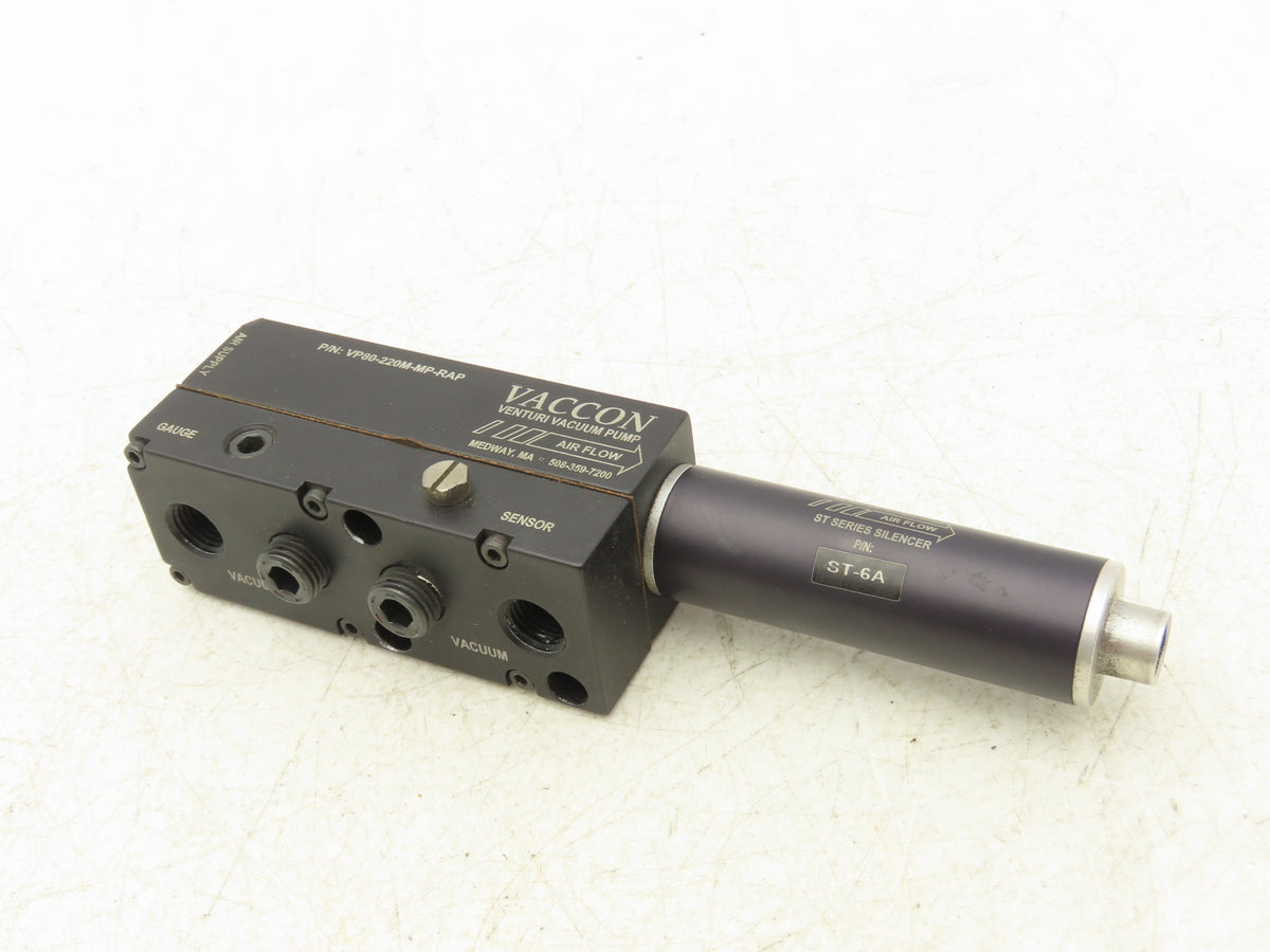 Vaccon VP80-220M-MP-RAP Venturi Vacuum Pump w ST Series Silencer 677 MBAR