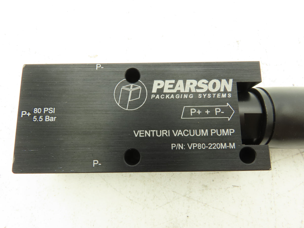 Pearson VP80-220M-M Venturi-Style Vacuum Pump w Silencer 80PSI 1/4" FNPT