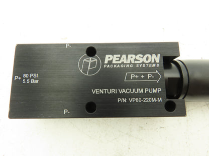 Pearson VP80-220M-M Venturi-Style Vacuum Pump w Silencer 80PSI 1/4" FNPT