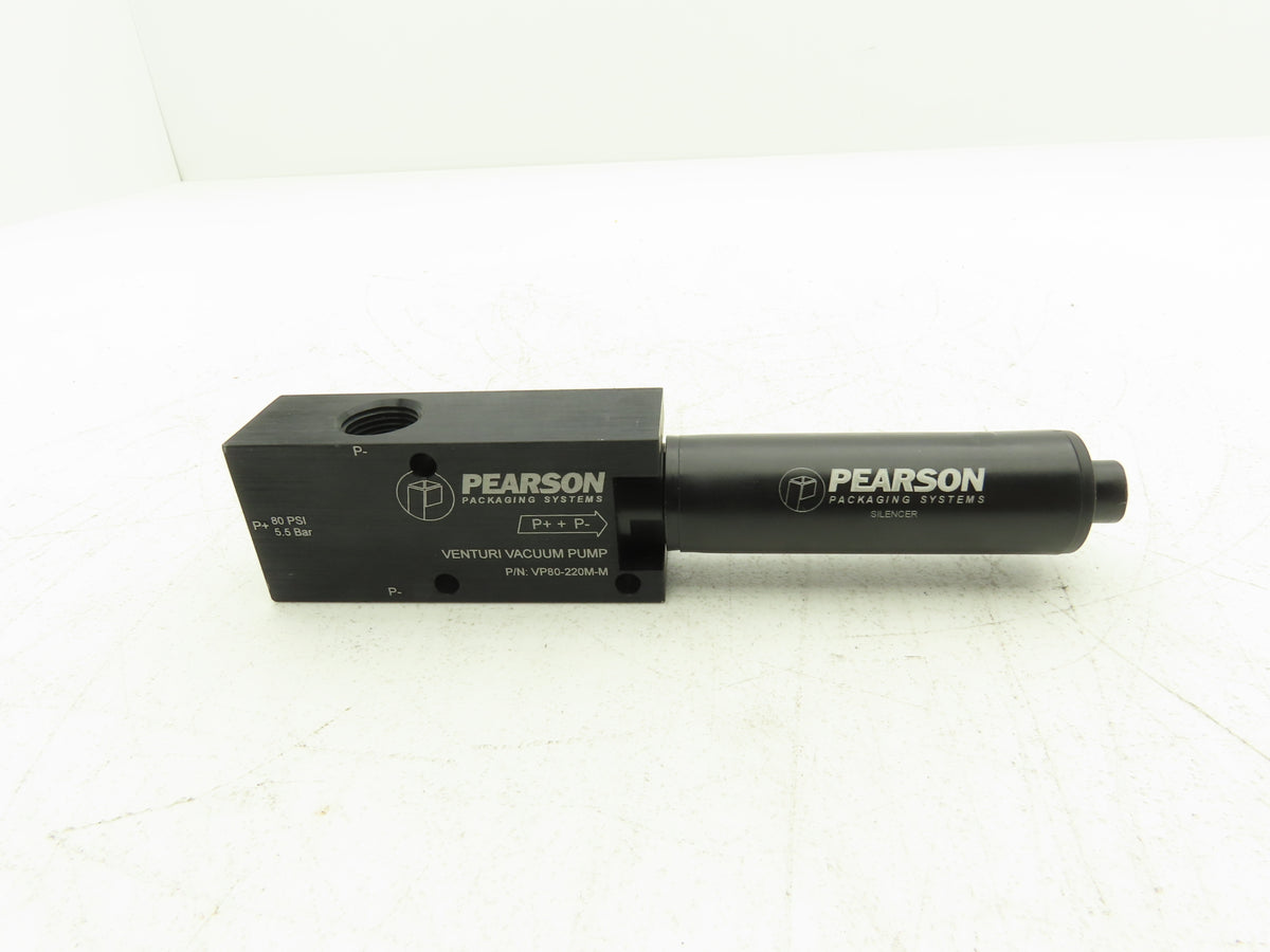 Pearson VP80-220M-M Venturi-Style Vacuum Pump w Silencer 80PSI 1/4" FNPT