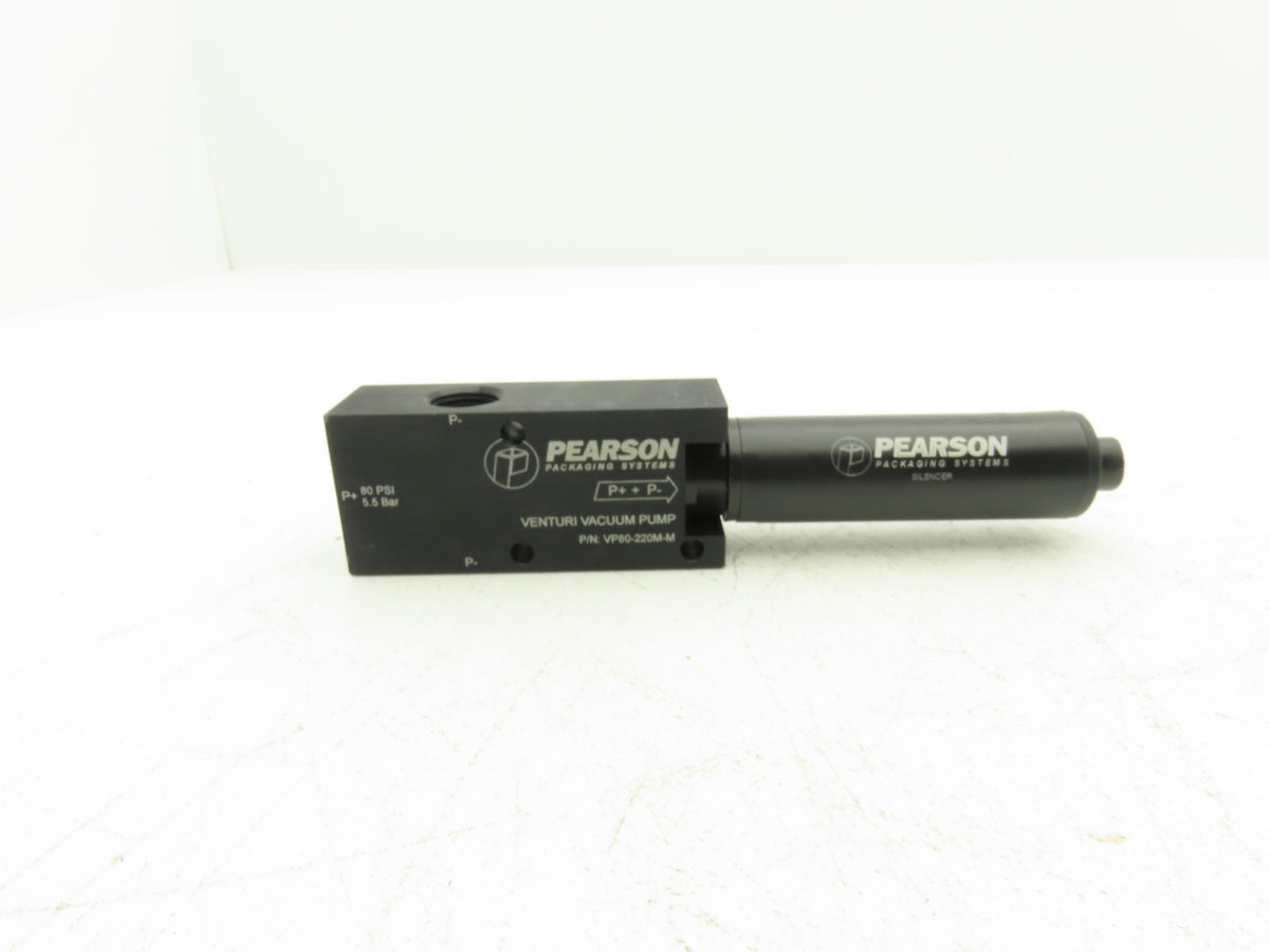 Pearson VP80-220M-M Venturi-Style Vacuum Pump w Silencer 80PSI 1/4" FNPT