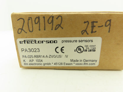 IFM PA3023 Pressure Transmitter Sensor G1/4" PA-025-RBR14-A-ZVG/US/ /V