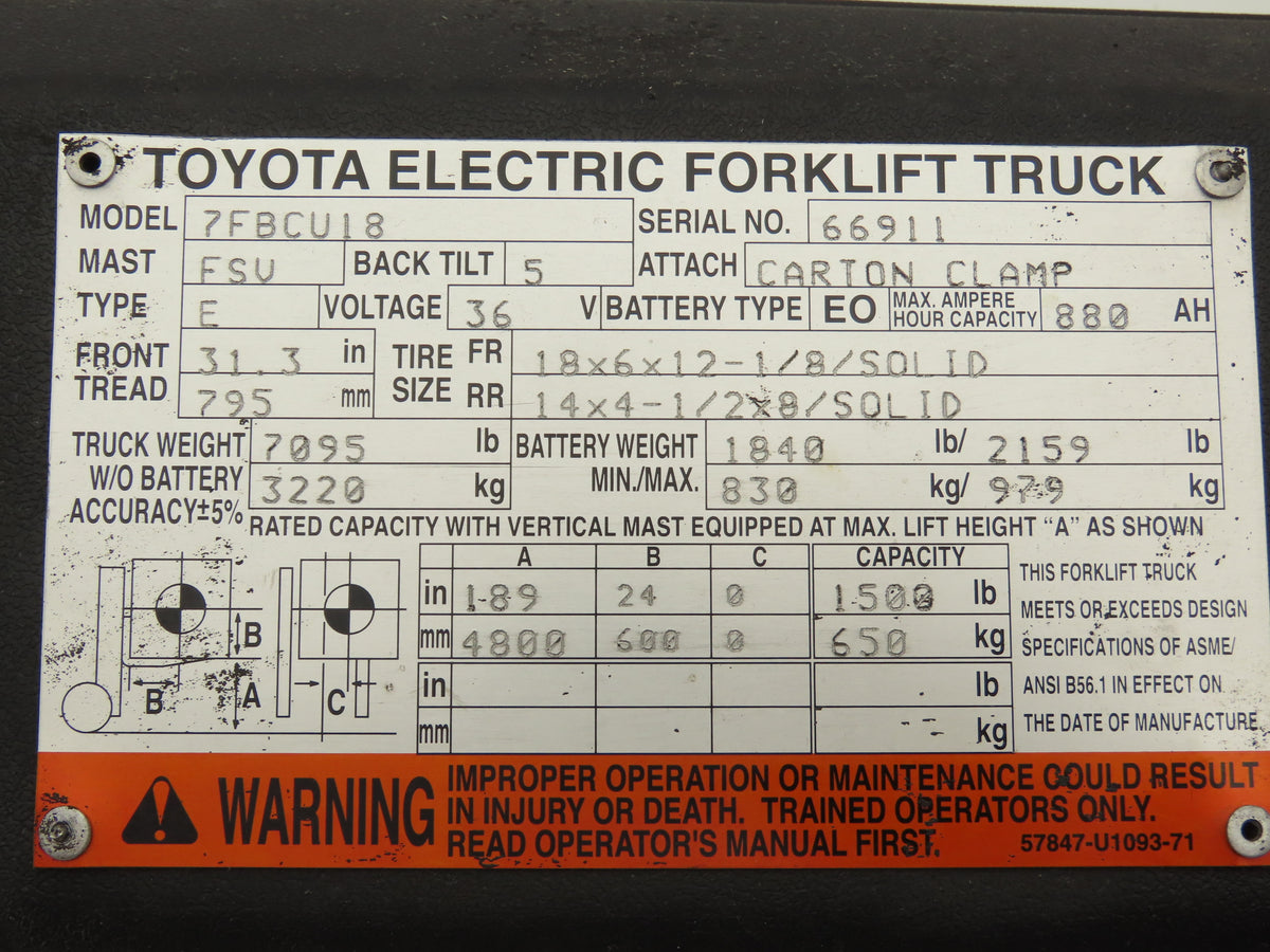Toyota 53213-23321-71 Forklift Dash Plastic Shroud Cover Removed From 7FBCU18