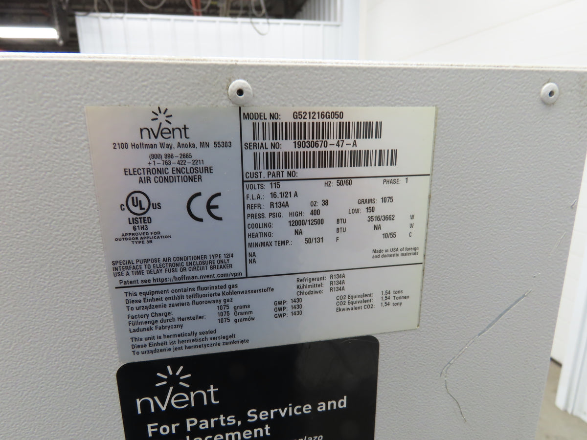 Hoffman G521216G050 Nvent Enclosure Cooling AC Air Conditioner 12000 BTU 115V