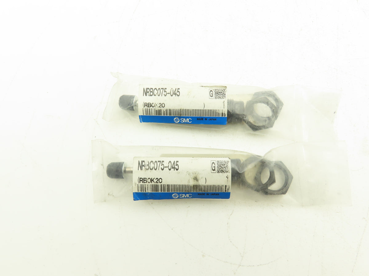 SMC NRBC075-045 Hydraulic Shock Absorber Mixture 4-3/8" OAL .45" Stroke Lot of 2