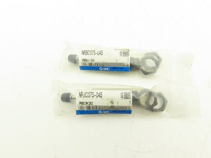 SMC NRBC075-045 Hydraulic Shock Absorber Mixture 4-3/8" OAL .45" Stroke Lot of 2