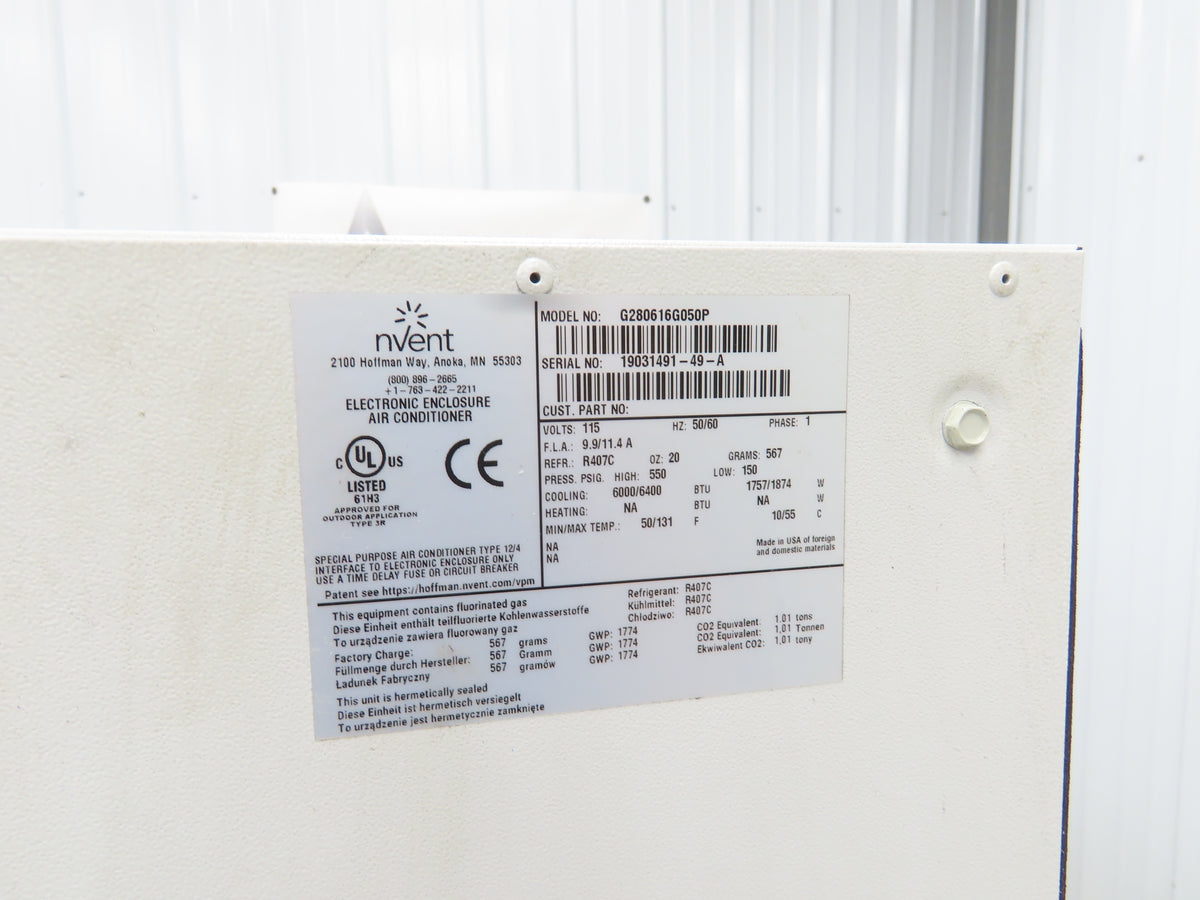Hoffman G280616G050P Nvent Enclosure Cooling AC Air Conditioner 6000 BTU 115V