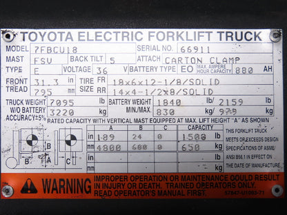 Toyota 17B377 Electric Forklift Directional Control Switch Off 7FBCU25