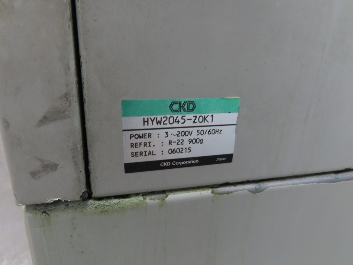 CKD HYW2045-Z0K1 Oil Controller Chiller Unit 200V 0.75kw 17gal Tank Compressor