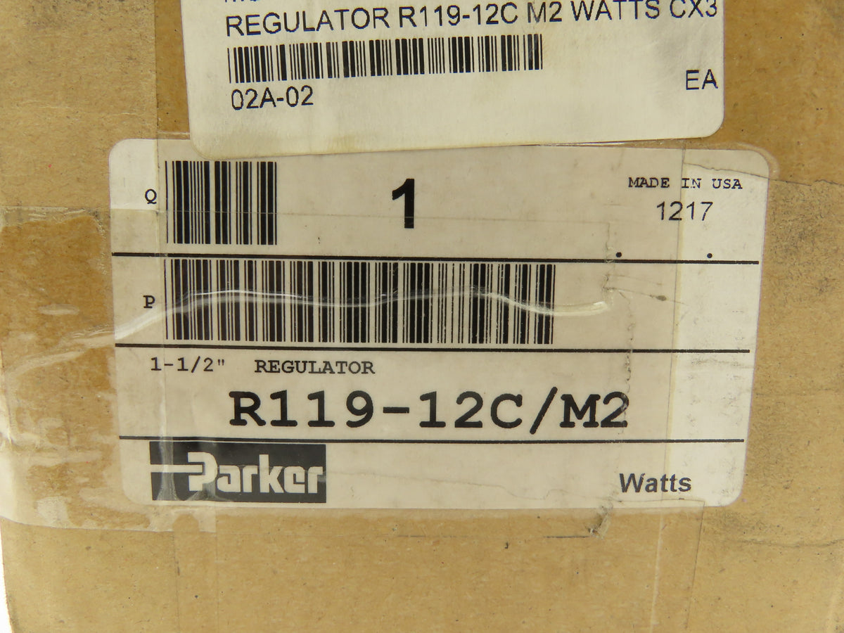 Parker R119-12C/M2 Pneumatic Regulator 1-1/2" NPT 500 SCFM 2-125 PSIG 300PSI Max