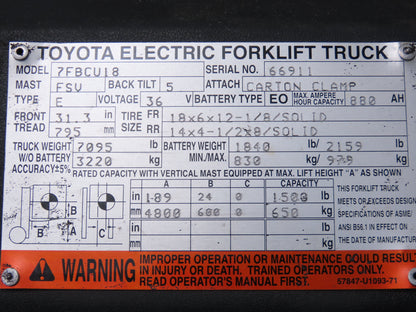Toyota 65520-U2201-71 Forklift Hydraulic Mast Tilt Cylinder Removed From 7FBCU18