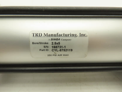 TRD Manufacturing Bimba CYL-8752119 Pneumatic Air Cylinder 2.5" Bore 5" Stroke