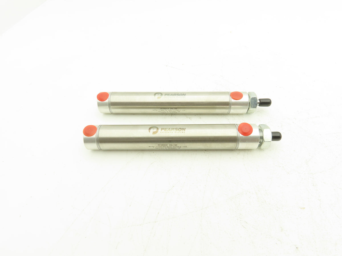 Pearson 616960 Pneumatic Cylinder 1" Bore 4-1/2" Stroke 2 Way Nose Mt Lot of 2