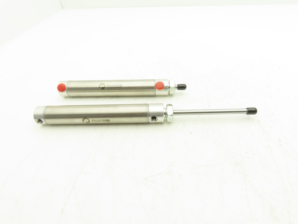Pearson 616960 Pneumatic Cylinder 1" Bore 4-1/2" Stroke 2 Way Nose Mt Lot of 2