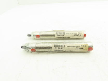 Pearson 616960 Pneumatic Cylinder 1" Bore 4-1/2" Stroke 2 Way Nose Mt Lot of 2