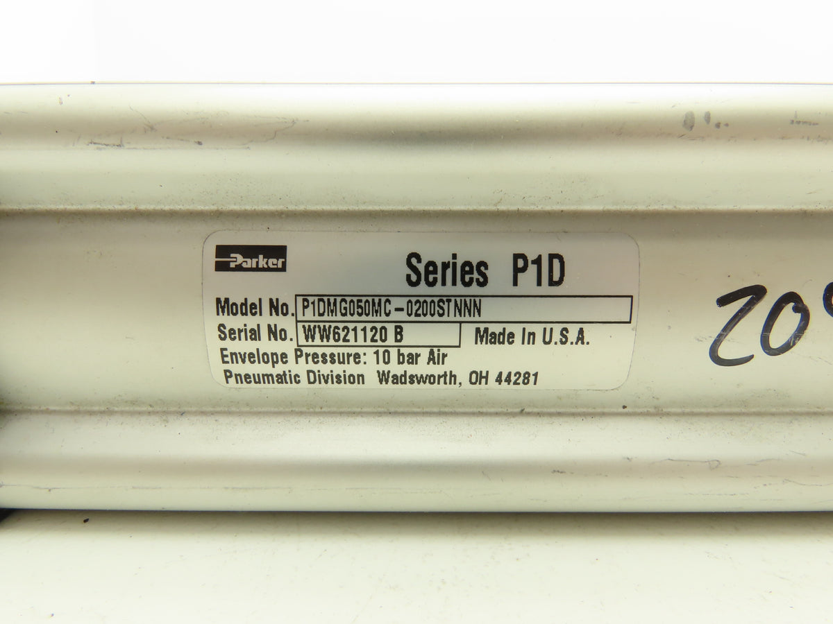 Parker P1DMG050MC-0200STNNN Pneumatic Air Cylinder 50mm Bore 200mm Stroke 145PSI