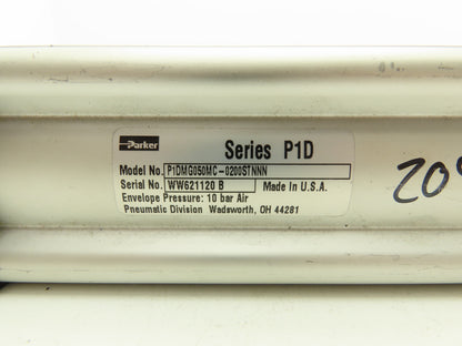 Parker P1DMG050MC-0200STNNN Pneumatic Air Cylinder 50mm Bore 200mm Stroke 145PSI