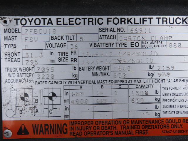 Toyota 43610-U1160-71 Forklift Hydraulic Swing Lock Cylinder From 7FBCU18