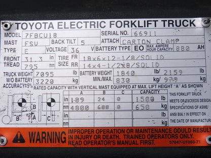 Toyota 67630-U2160-71 Hydraulic 4-Spool Forklift Mast Control Valve Off 7FBCU18