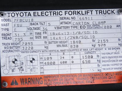 Toyota 24310-11442-71 Forklift Motor Contactor Control Assembly Off 7FBCU18