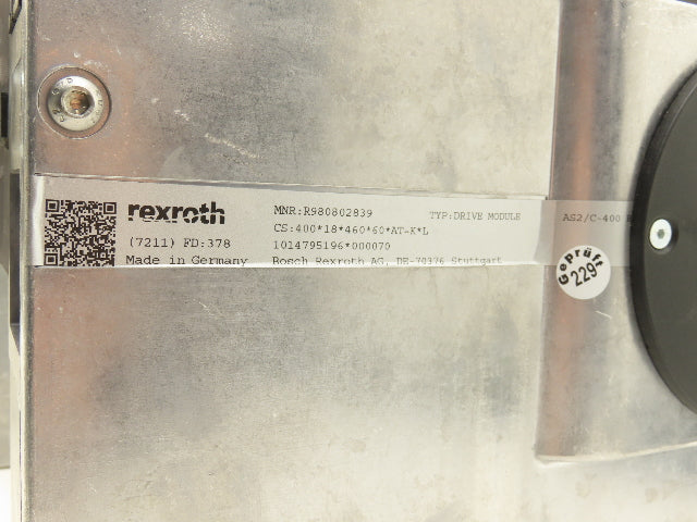 Rexroth AS 2/C-400 Transverse Belt Conveyor Drive 400mm CS 400-18-460-60-AT=K-L