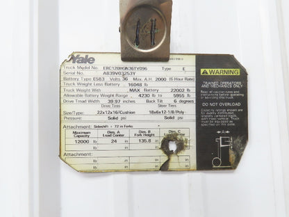 Yale 8500812 Forklift Mast 2 Stage 3 Lever 135.8" Lift 12000lb Class 4 READ