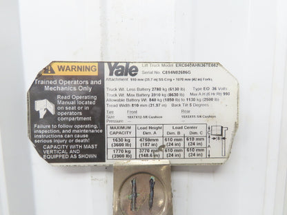 Yale 8500801 Forklift Mast 2 Stage 3 Lever 120" Lift 3900lb Class 2 Off ERC040