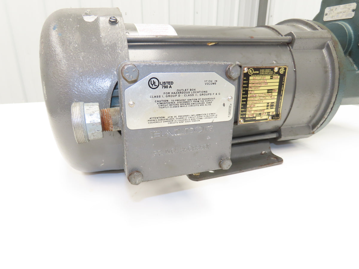 Baldor CM7044T AC Motor 5Hp 1750 RPM 230/460V 3PH 184TC w/Grove Gear 3:1 Reducer