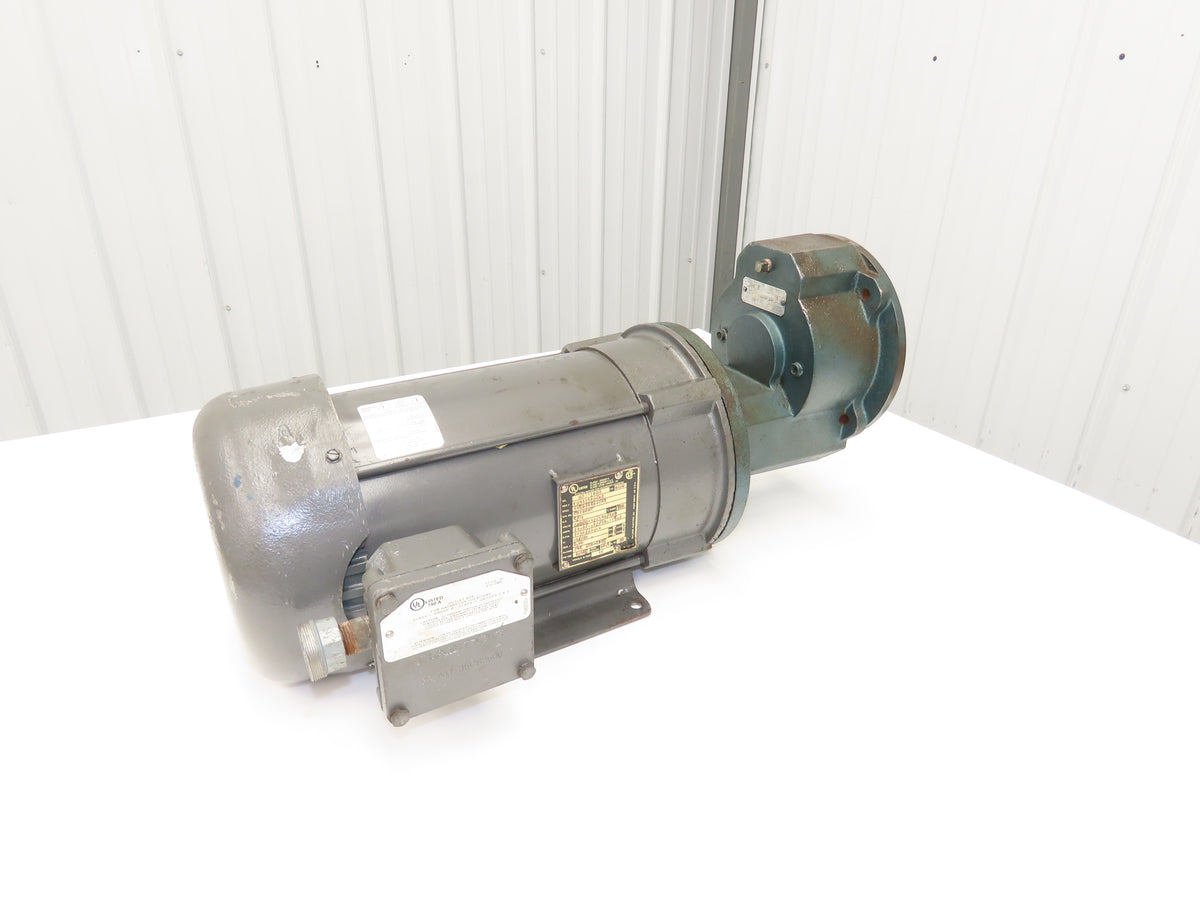 Baldor CM7044T AC Motor 5Hp 1750 RPM 230/460V 3PH 184TC w/Grove Gear 3:1 Reducer