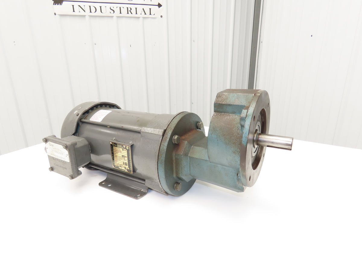 Baldor CM7044T AC Motor 5Hp 1750 RPM 230/460V 3PH 184TC w/Grove Gear 3:1 Reducer